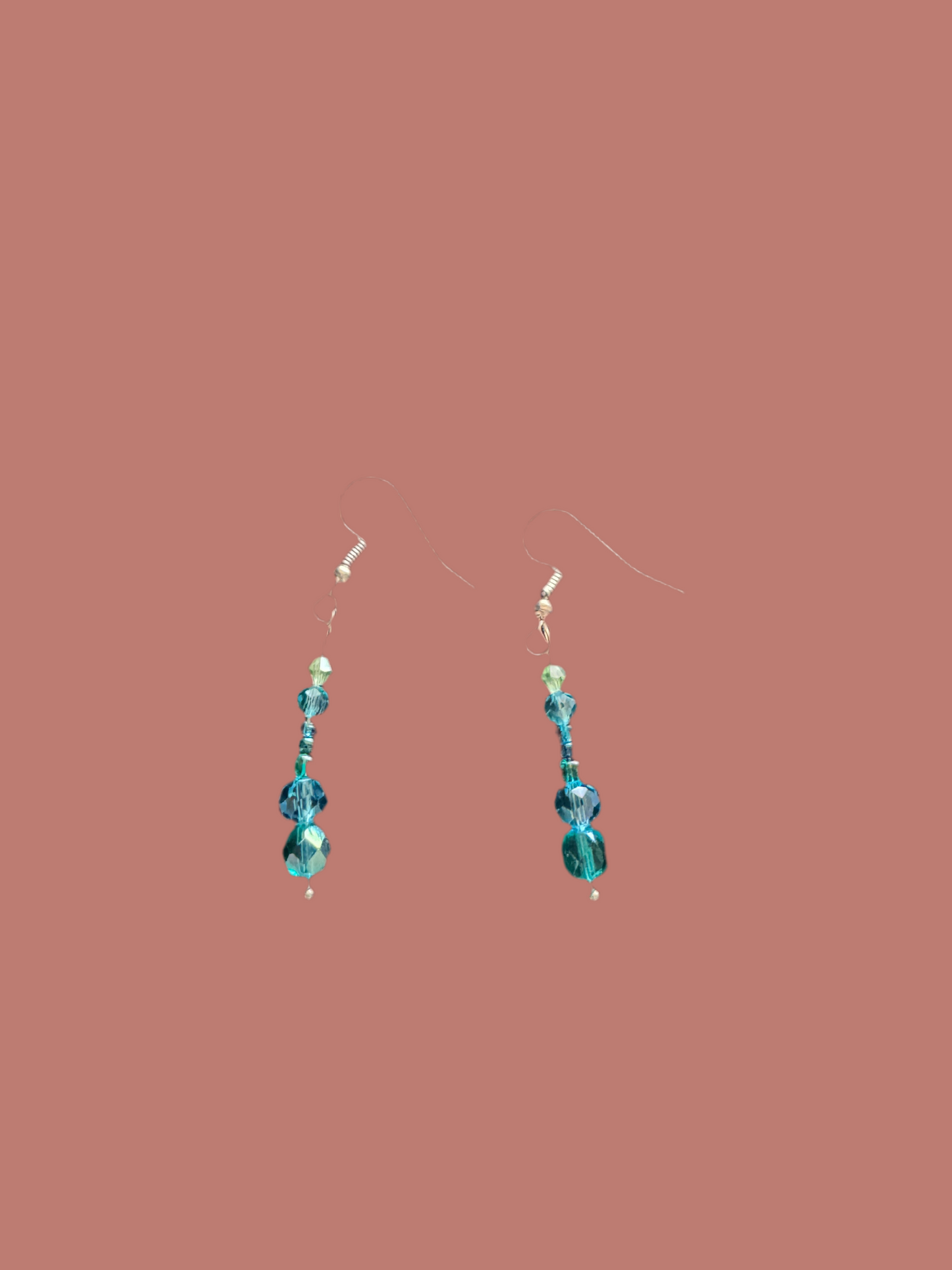 Blue and Green Mixed Media Earrings