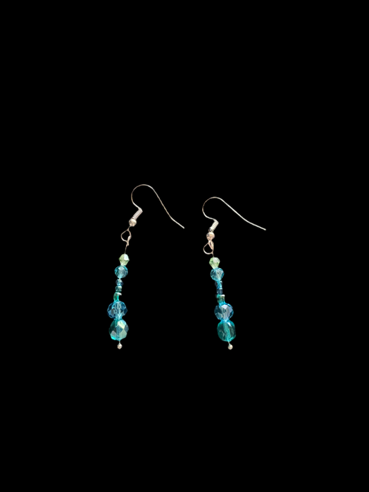 Blue and Green Mixed Media Earrings