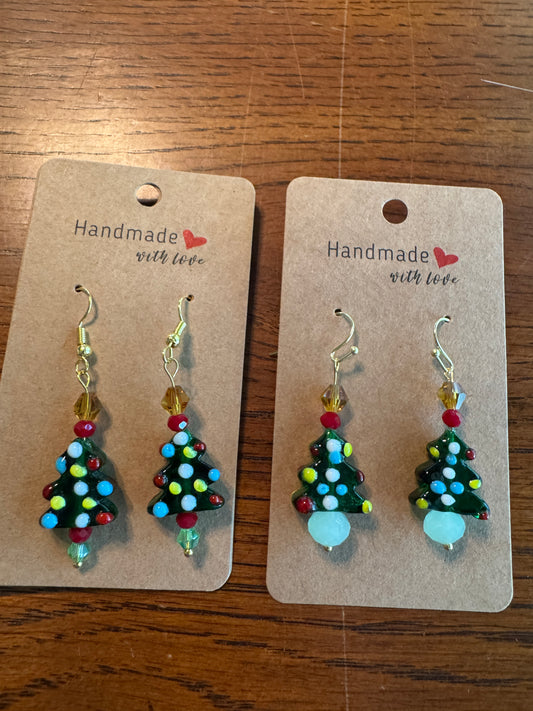Christmas tree earrings